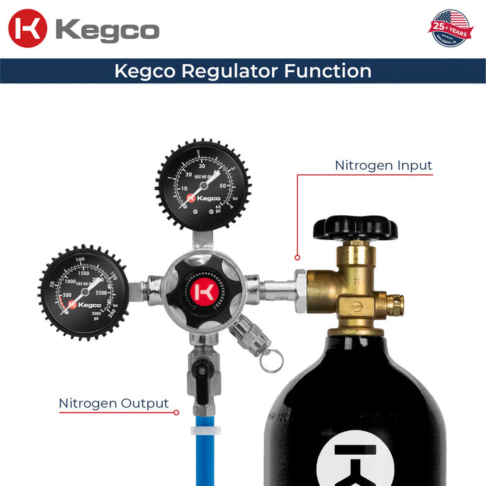 Kegco Elite Series Dual Gauge Nitrogen Regulator – LHU5N