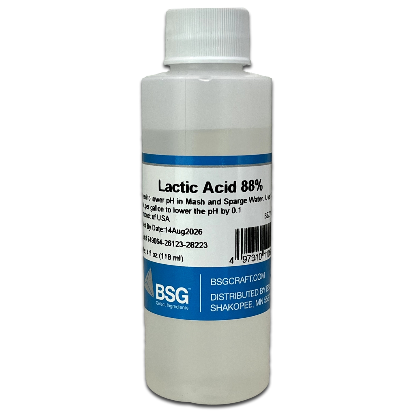 Lactic Acid 88% for Homebrewing | Liquid 4 oz Bottle
