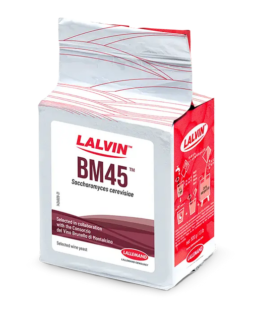 Lalvin BM45 wine yeast package.