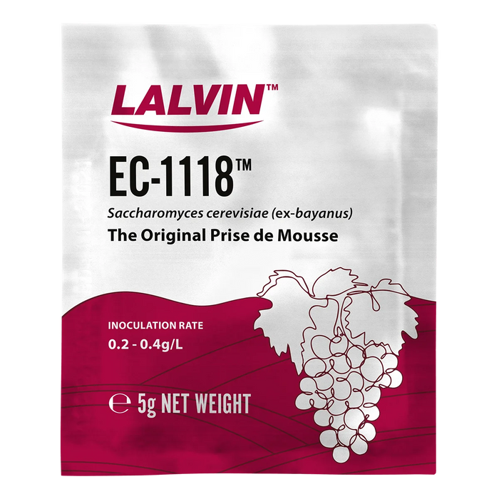 Lalvin EC-1118 yeast packet, for homebrewing wine, cider and meads.
