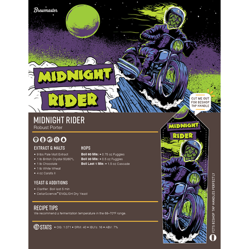 Midnight Rider Robust Porter | Beginner Beer Recipe Kit | 5 Gallon Brewing Kit