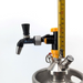 Image of Nukatap Mini beer faucet in Matte Black color, with vertical measurements showing potential configuration on a keg.