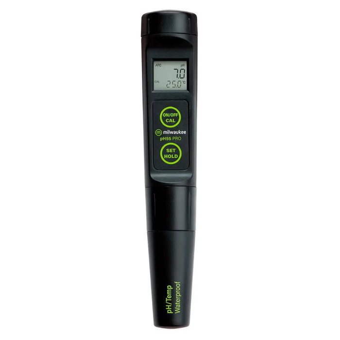 Milwaukee pH56, pH Tester for Beer, Cider, Wine and Meads, image of product with protective cap on.