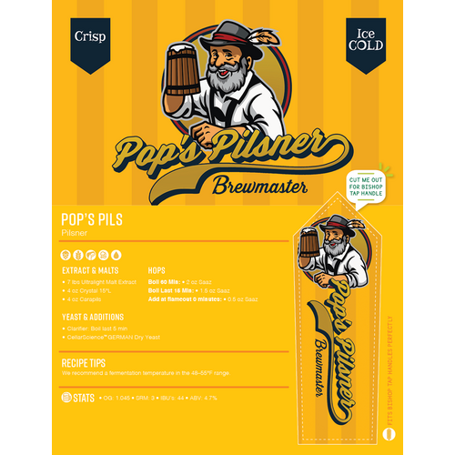 Pops Pilsner | Beginner Beer Recipe Kit | 5 Gallon Brewing Kit