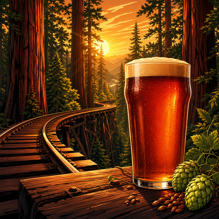Redwood Rail American Amber Ale all-grain recipe kit illustration