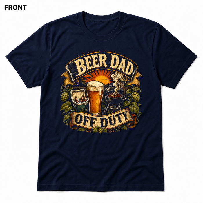 Beer Dad Off Duty Navy FRONT mockup - SoCal Brewing Supply