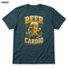 Beer Is My Cardio Heather Deep Teal front t-shirt mockup - SoCal Brewing Supply