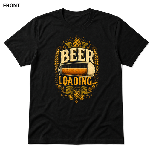 Beer Loading Black front t-shirt mockup - SoCal Brewing Supply
