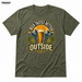 Beer Tastes Better Outside Heather Military Green front t-shirt mockup - SoCal Brewing Supply