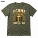 I Came, I Saw, I Ordered a Beer Heather Military Green front t-shirt mockup - SoCal Brewing Supply