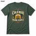 Cold Beer, Warm People Heather Forest front t-shirt mockup - SoCal Brewing Supply