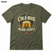 Cold Beer, Warm People Heather Military Green front t-shirt mockup - SoCal Brewing Supply