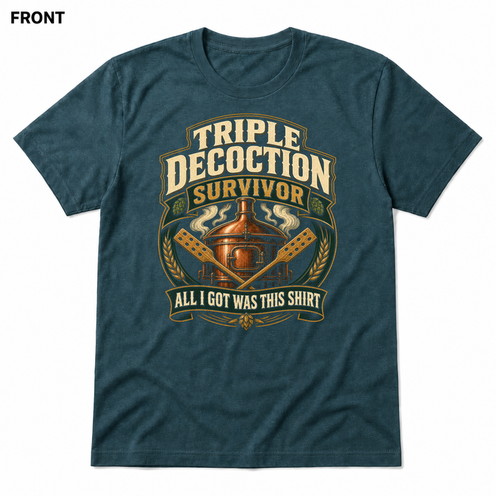 Decoction Support Group Heather Deep Teal front t-shirt mockup - SoCal Brewing Supply