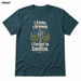 I Forgot to Sanitize T-Shirt FRONT view in Heather Deep Teal on square white background