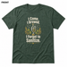 I Forgot to Sanitize t-shirt front view in Heather Forest, square white background