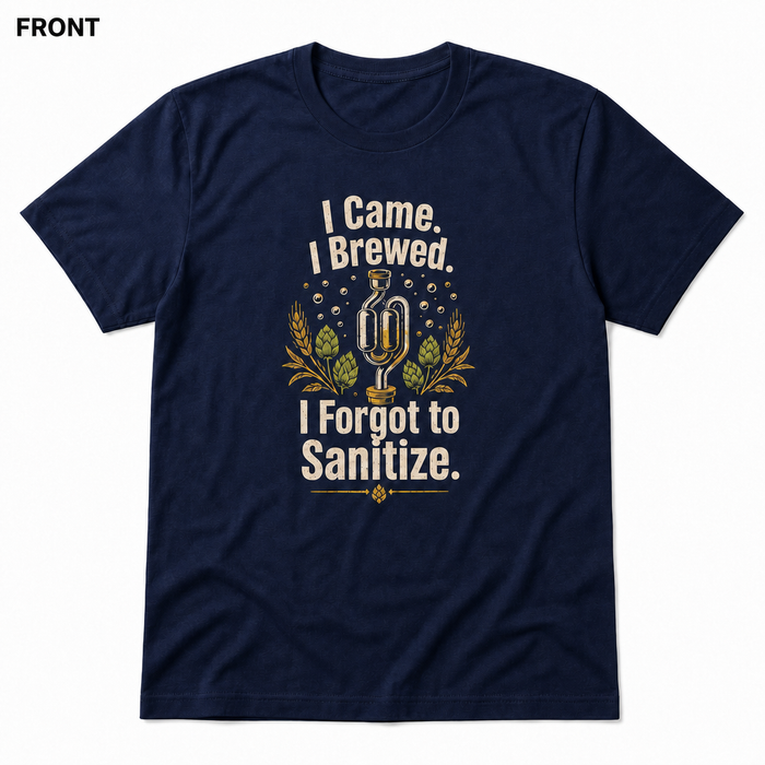 I Forgot to Sanitize T-Shirt FRONT view in Navy on square white background