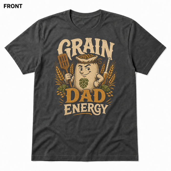 Grain Dad Energy Asphalt front t-shirt mockup - SoCal Brewing Supply