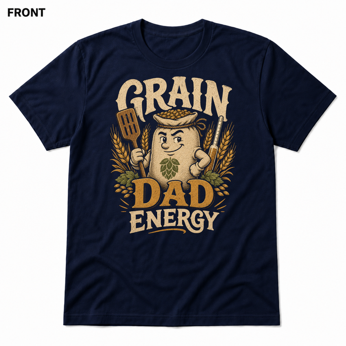 Grain Dad Energy Navy front t-shirt mockup - SoCal Brewing Supply