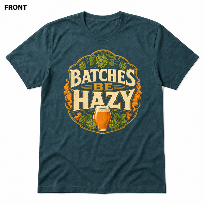 Hazy Batches Heather Deep Teal front t-shirt mockup - SoCal Brewing Supply