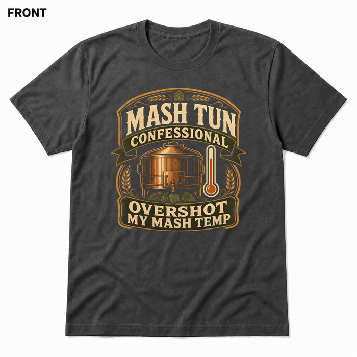 Mash Tun Confessional Asphalt front t-shirt mockup - SoCal Brewing Supply