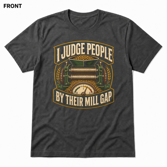 Mill Gap Judgment Asphalt front t-shirt mockup - SoCal Brewing Supply