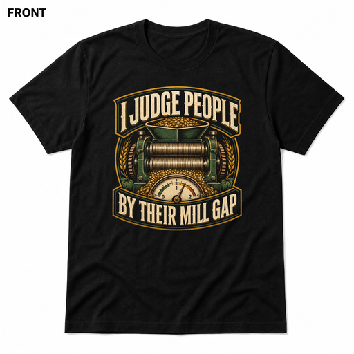 Mill Gap Judgment Black front t-shirt mockup - SoCal Brewing Supply