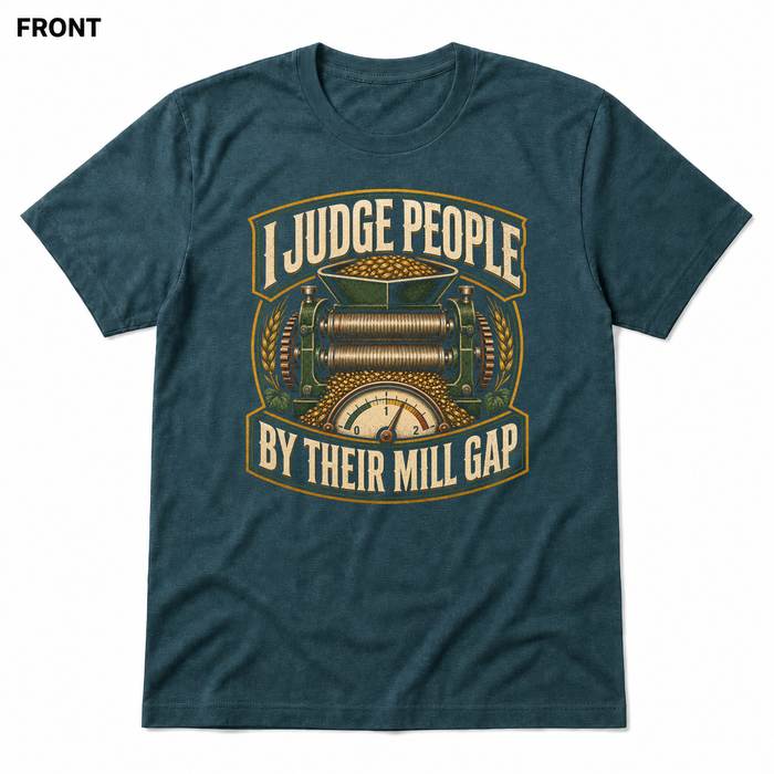 Mill Gap Judgment Heather Deep Teal front t-shirt mockup - SoCal Brewing Supply