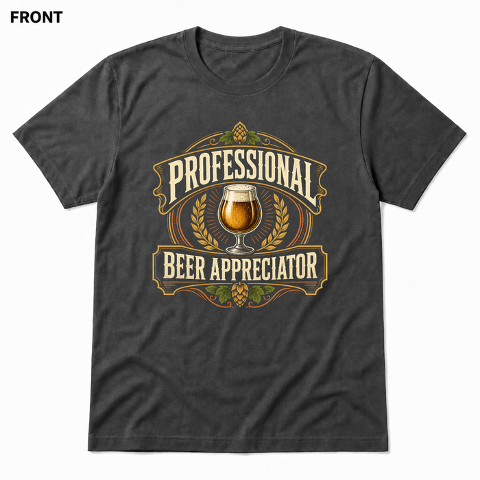 Professional Beer Appreciator Asphalt front t-shirt mockup - SoCal Brewing Supply