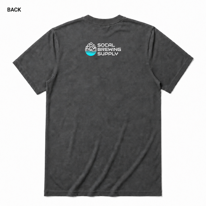 This Is My Sparge Face Soft Homebrew T-Shirt BACK view in Asphalt on square white background