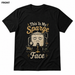 This Is My Sparge Face Soft Homebrew T-Shirt FRONT view in Black on square white background
