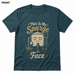 This Is My Sparge Face Soft Homebrew T-Shirt FRONT view in Heather Deep Teal on square white background