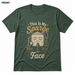 This Is My Sparge Face Soft Homebrew T-Shirt FRONT view in Heather Forest on square white background
