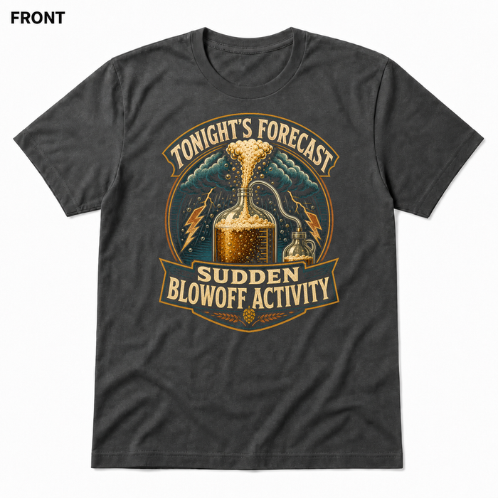 Sudden Blowoff Activity Asphalt front t-shirt mockup - SoCal Brewing Supply