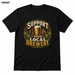Support Your Local Brewery Black front t-shirt mockup - SoCal Brewing Supply