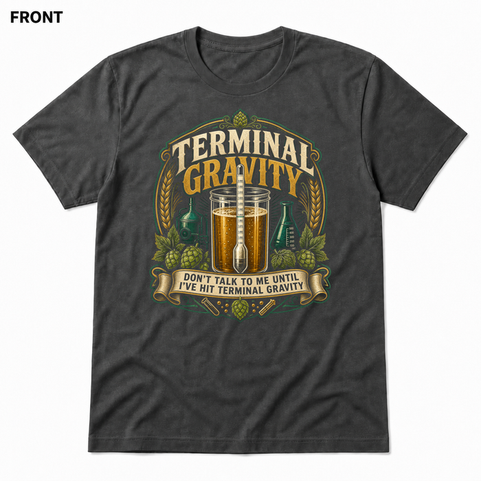 Terminal Gravity Asphalt front t-shirt mockup - SoCal Brewing Supply