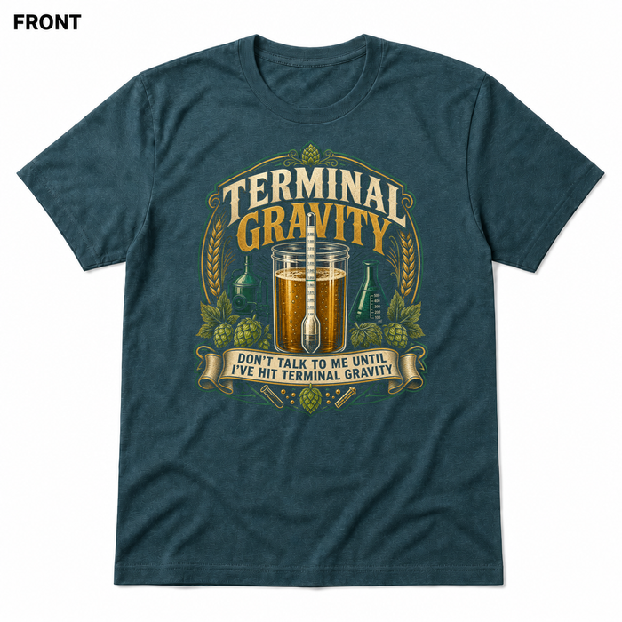 Terminal Gravity Heather Deep Teal front t-shirt mockup - SoCal Brewing Supply