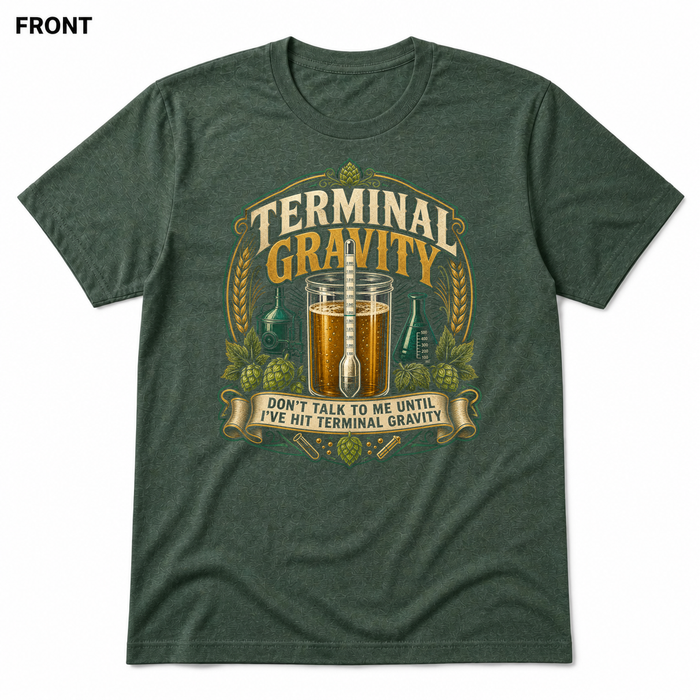 Terminal Gravity Heather Forest front t-shirt mockup - SoCal Brewing Supply