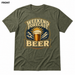 Weekend Forecast: Beer Heather Military Green front t-shirt mockup - SoCal Brewing Supply