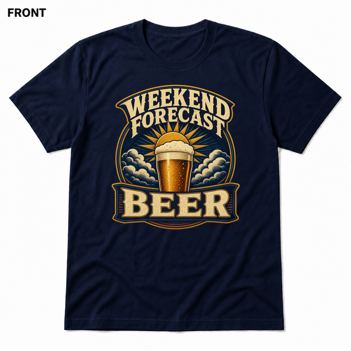 Weekend Forecast: Beer Navy front t-shirt mockup - SoCal Brewing Supply