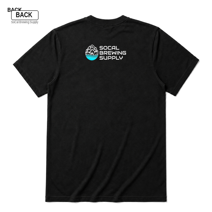 I Came, I Wort, I Fermented Black back t-shirt mockup - SoCal Brewing Supply