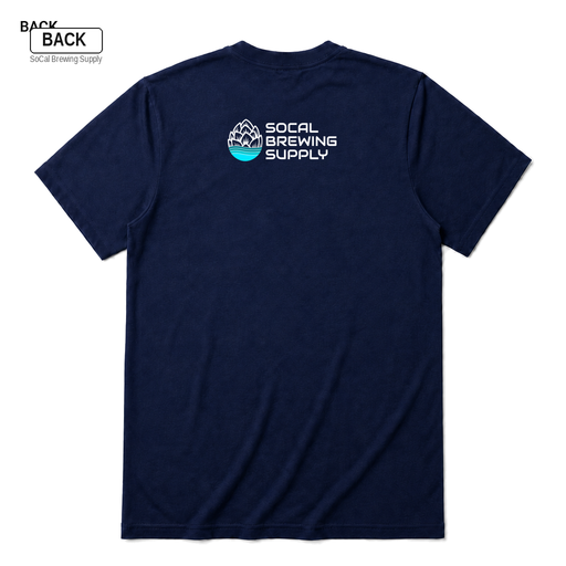 I Came, I Wort, I Fermented Navy back t-shirt mockup - SoCal Brewing Supply