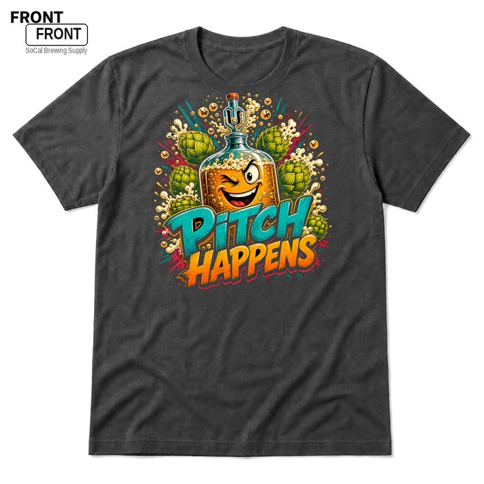 Pitch Happens Asphalt front t-shirt mockup - SoCal Brewing Supply
