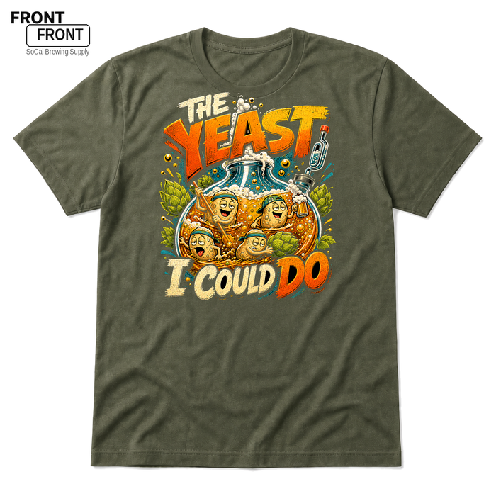 The Yeast I Could Do Military Green front t-shirt mockup - SoCal Brewing Supply