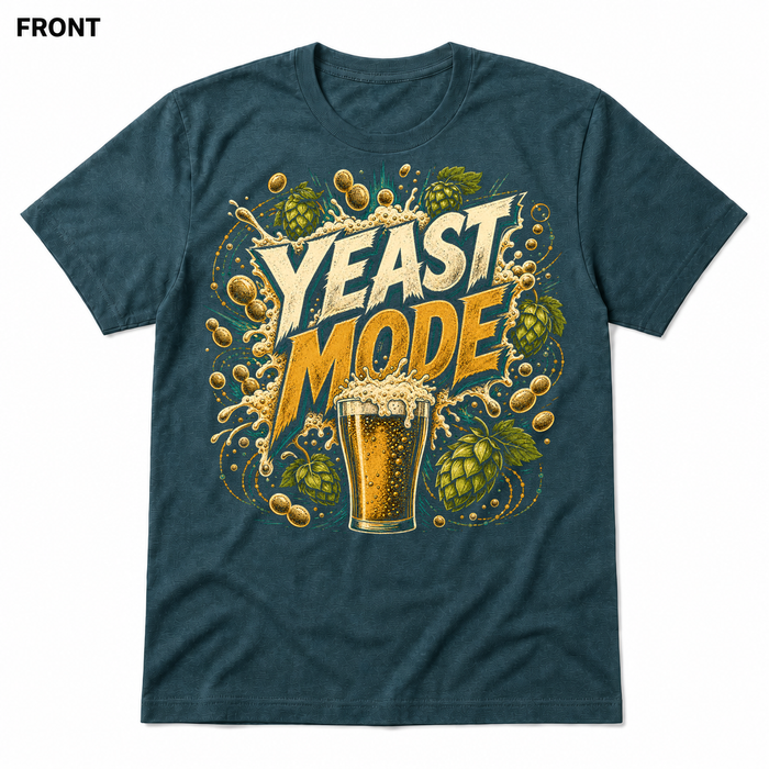 Yeast Mode Heather Deep Teal front t-shirt mockup - SoCal Brewing Supply