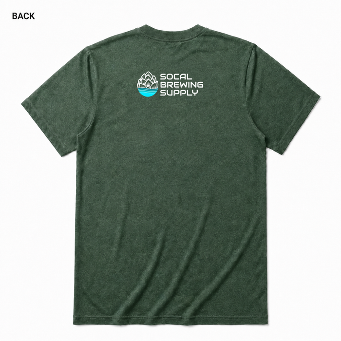Yeast Whisperer Heather Forest back t-shirt mockup - SoCal Brewing Supply