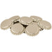 Small pile of Silver Oxygen Absorbing Beer Bottle Lids, 26mm Crown Caps.