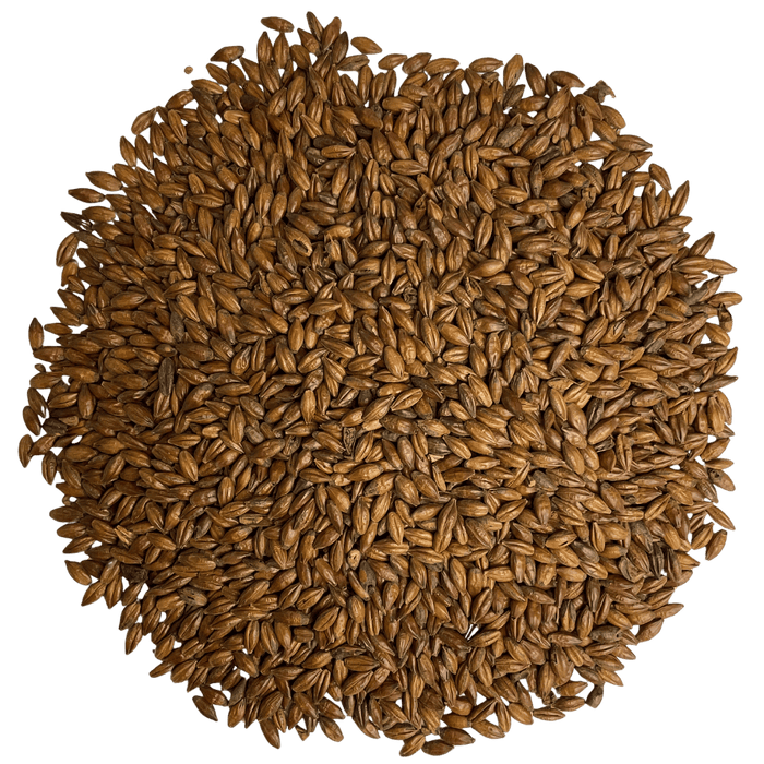 Image of Simpsons Pale Chocolate malt in a circular pile, for brewing.