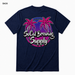 SoCal Brewing Supply Beach Vibes Logo T-Shirt BACK view in Navy on square white background; front has small breast-pocket logo and back has large centered logo
