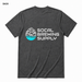 SoCal Brewing Supply Horizontal Logo T-Shirt BACK view in Asphalt on square white background; front has small breast-pocket logo and back has large centered logo