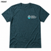 SoCal Brewing Supply Horizontal Logo T-Shirt FRONT view in Heather Deep Teal on square white background; front has small breast-pocket logo and back has large centered logo